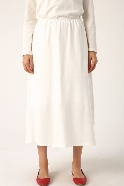 ALLDAY Ecru Slit Long Combed Cotton Skirt Lining