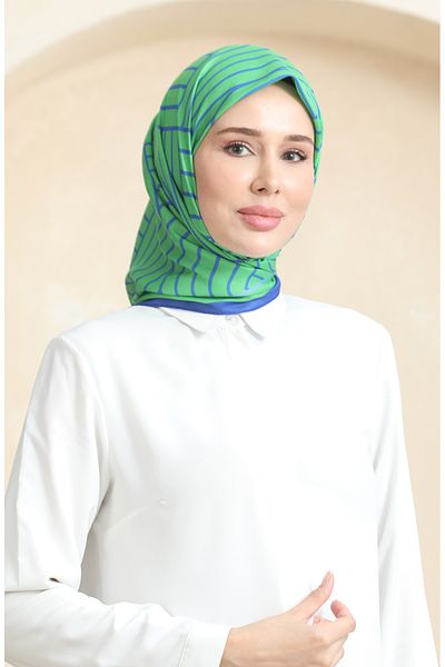 sefamerve Μαλακό βαμβακερό κασκόλ Green Saks - 19089-23