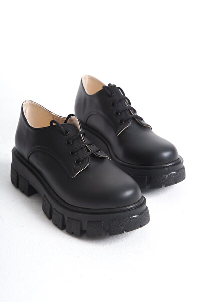 akınabella Kalın Tabanlı Bağcıklı Loafer Ayakkabı