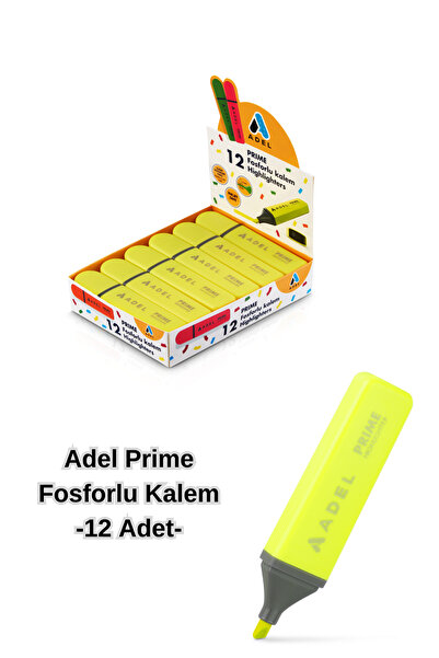 Adel Prime Fosforlu Kalem 12 Adet