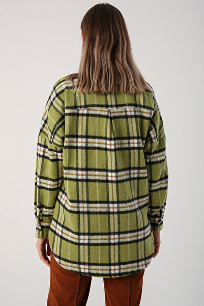 ALLDAY Green-black Oversize Lumberjack Shirt Tunic