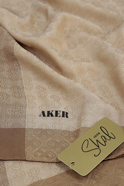 Aker Monogram Jakar Şal - 6060900-935 - Sütlü Kahve