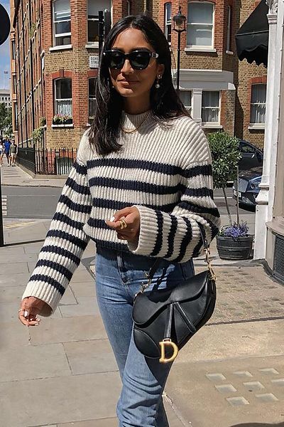 Madmext Mg1298 Model Black Striped Sweater