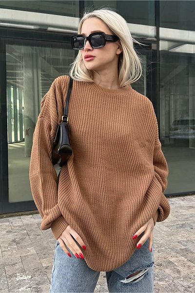 Madmext Pulover de bază cu gât crew din nurcă Mg1264