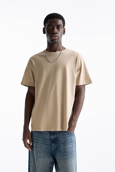Pull & Bear Basic short sleeve cotton T-shirt
