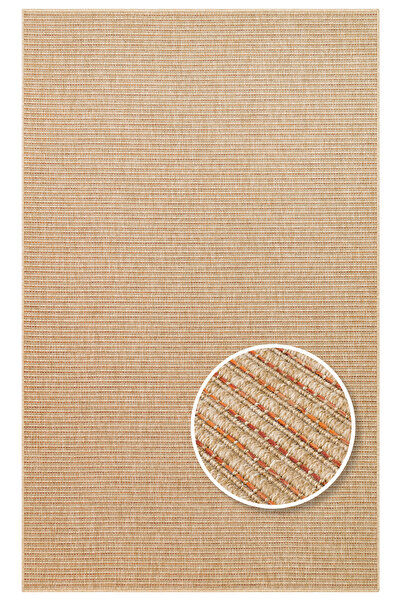 Vog Halı COSTA SISAL Turuncu Hav Vermez Kolay Temizlenebilir Kilim Modern Yat...