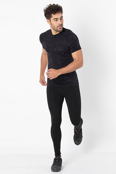 MioFit Tricou sport fără cusături cu mânecă scurtă pentru alergare ușoară pentru bărbați