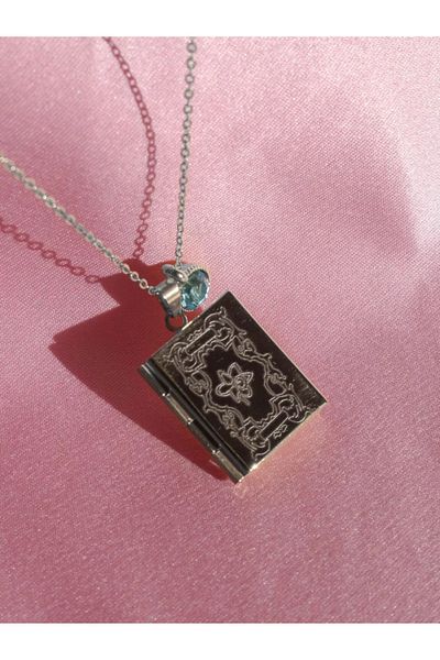Reorah Collection 12 Princess Book Cover Birth Month Steel Necklace-March