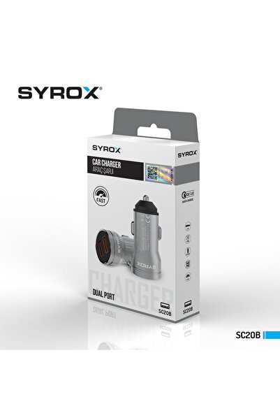 Syrox SC20B ÇİFT USB 3.1A / METAL