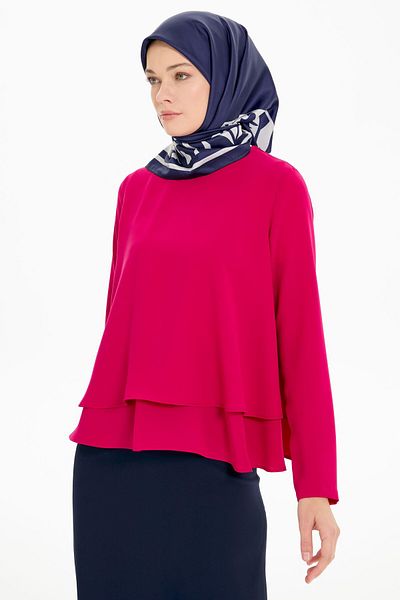 Tuğba Fuchsia Two Layer Blouse