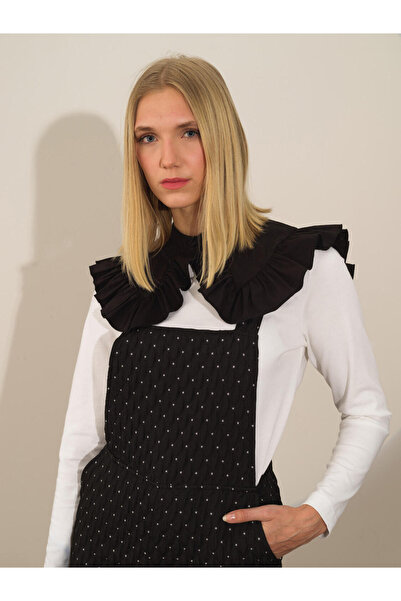 Xint Kadın Siyah Pamuklu Regular Fit Yakalık