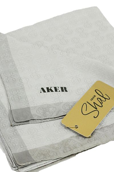 Aker Φουλάρι Monogram Jacquard - 6060950-973 - Ανοιχτό Γκρι