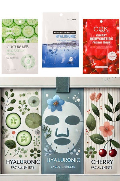 xolo Kuru Ciltler için Besleyici Nemlendirici Kağıt Yüz Maskeleri