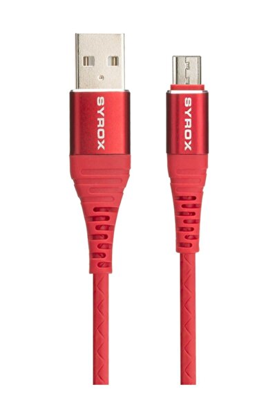 Syrox C89 Micro Usb 2a Metal Başlıklı Şarj Ve Data Kablosu 1 Mt