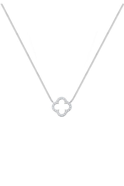 ELLI Halskette Kleeblatt Glück Zirkonia 925er Silber
