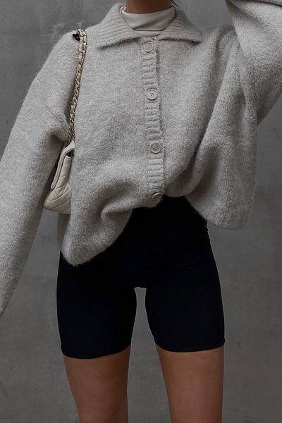 Madmext Grauer Strickpullover mit Knöpfen MG1957