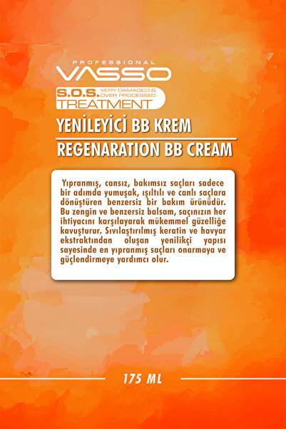 VASSO WOMEN Yıpranmış Saçlar Için Keratinli Havyarlı Durulanmayan Saç BB si 175 ml