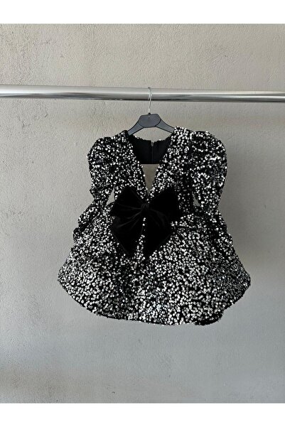 She Dress Pullu Kadife Fiyonklu Abiye / Elbise