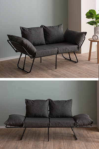 Pafu Viper İkili Katlanır Yataklı Koltuk Keten Koyu Gri