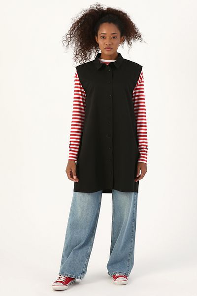 ALLDAY Black Sleeveless Basic Shirt Tunic