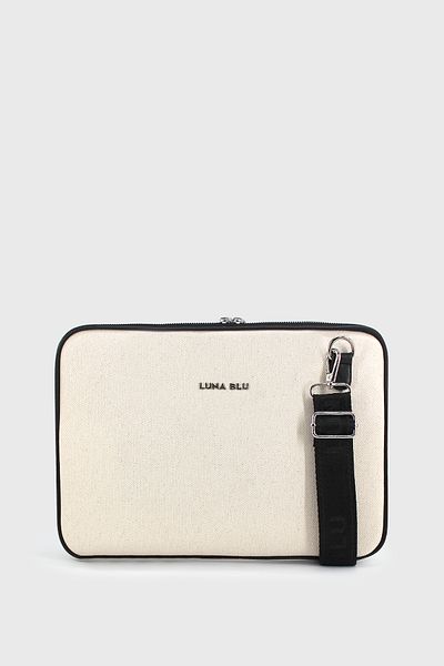 LUNABLU Geantă crossbody din material textil impermeabil pentru notebook Macbook Air-Pro de 13-14 inchi