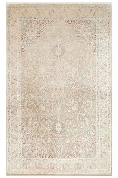 Vog Halı Toscana Klasik Vintage Desenli Açık Bej Over-Dyed Dokuma Salon Halıs...
