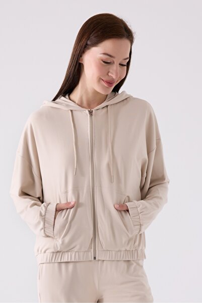 Arnetta Kadın Fermuarlı Kapüşonlu Polar Takım