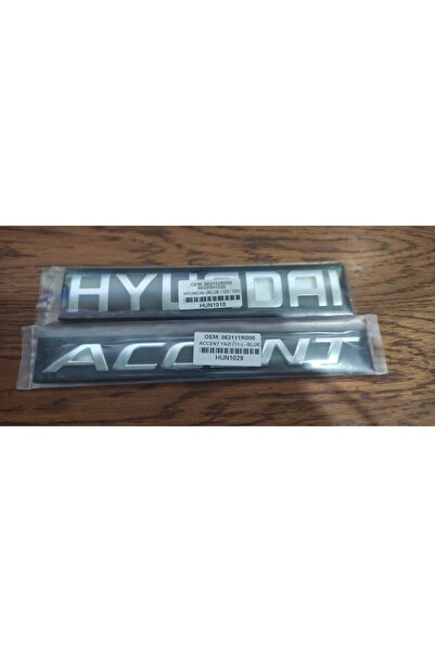 restinal Set of 2 for Hyundai Accent Lettering Logo Luggage Lettering Set Blu...