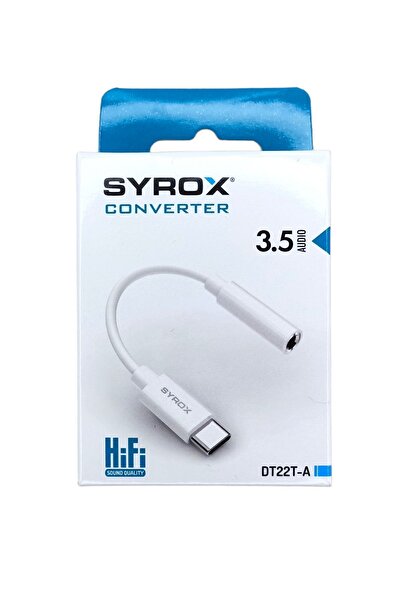 Syrox محول سماعات من النوع C إلى Aux من نوع DT22T-A، محول موسيقى ومحادثة عالي الجودة