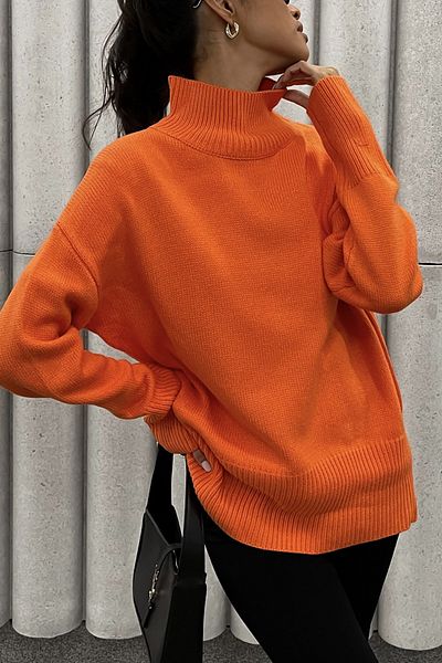 Madmext Mad Girls Orange Rollkragenpullover Mg1252