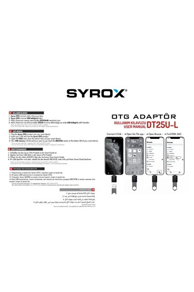 Syrox DT25UL LIGHTNING – USB 3.0 OTG Dönüştürücü