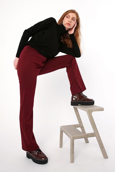 ALLDAY Claret Red Slit Trousers