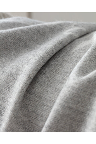 Madame Coco Drap Cotton Tv Blanket - Light Gray
