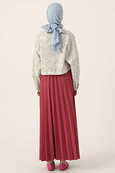 ALLDAY Dusty Rose Pleated Skirt with Elastic Waist