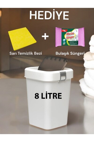 Motek COB-410B 8 Litre Çöp Kutusu Kovası + Temizlik Seti