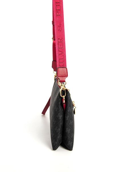Silver Polo Negru - Roșu Claret SP1129 Geantă Crossbody pentru femei