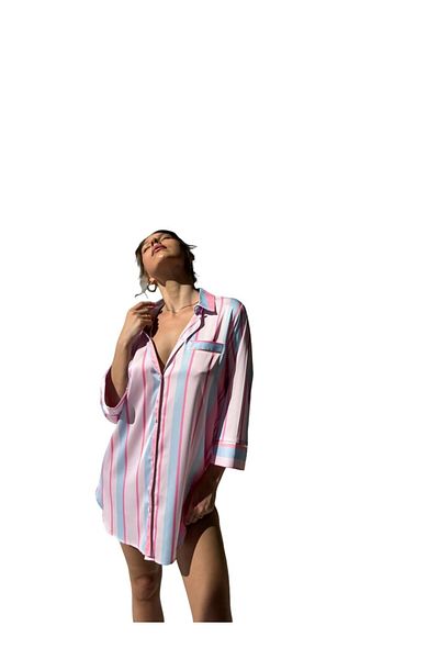 Victory Silk Satin Fancy Dressing Gown Relaxed Cut Nightgown