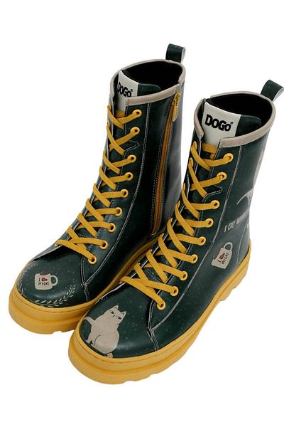 Dogo Women's Vegan Leather Multicolor Long Boots - I Do What I Want Design