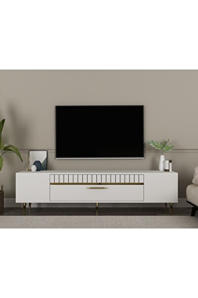 DEMONTE DECOR DEKOLP1DD TV SEHPASI BEYAZ-ALTIN