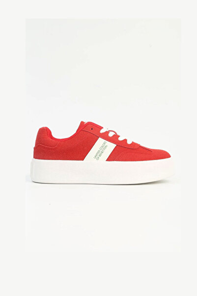 Benetton حذاء رياضي نسائي Bnı-11241z أحمر