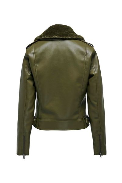 ONLY Καφέ Γυναικείο Παλτό ONLVILHELMA FAUX LEATHER BIKER OTW
