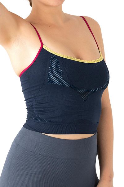 Miorre Gigotto Seamless Lace Detailed Navy Blue Bustier