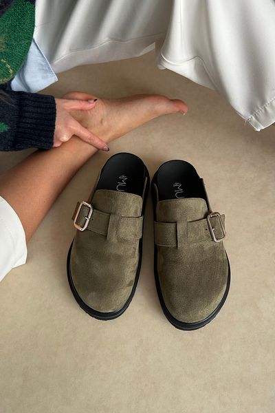 Mupa Shoes Γυναικείες Παντόφλες KHAKI SUEDE