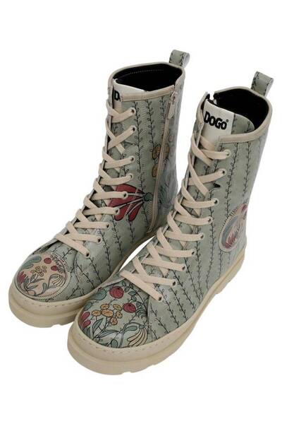 Dogo Women's Vegan Leather Turquoise Long Boots - Kindness Grows Design