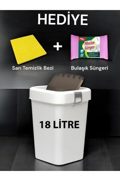 Motek COB-411B 18 Litre Çöp Kutusu Kovası + Temizlik Seti