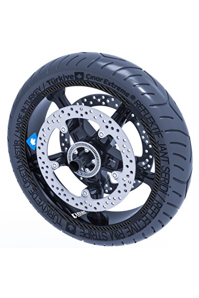 Çınar Extreme Karbon Fiber Dokulu 4 Parçalı Kesikli Jant Şeridi Sticker Çınar...