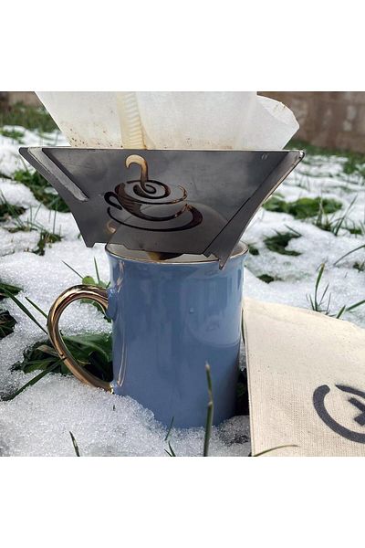 Kamp Ayısı CoffeeX Drip™ Coffee Distiller - Folding Stainless Metal Coffee Apparatus