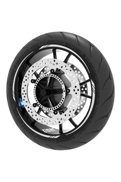 Çınar Extreme Reflektif Beyaz (Gri) 4 Parçalı Keskin Jant Şeridi Sticker Çına...