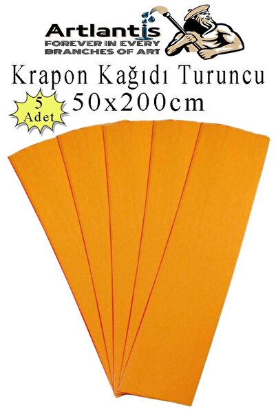 Artlantis Krapon Kağıdı 50x200 cm 5 Adet Renkli Grapon Kağıdı Okul Sınıf Etki...