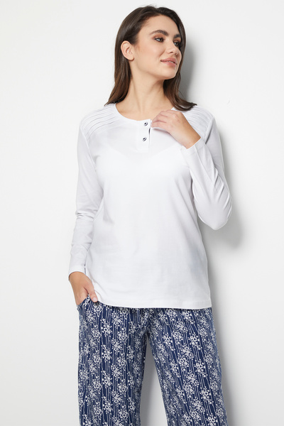 Doremi Λευκό Μαύρο Γυναικείο Σετ Πυτζάμες